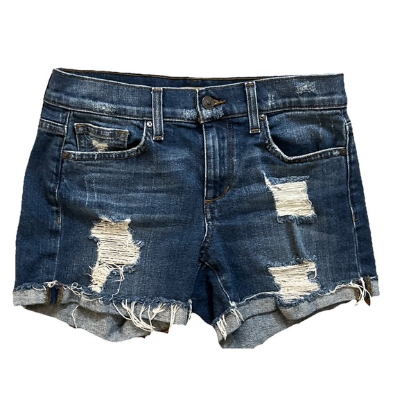 Joe's Jeans Shorts Womens 25 Phoebe‎ Blue Cuffed Distressed Chic Boho Hippie - Picture 1 of 6